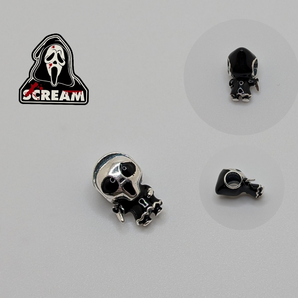SCREAM MOVIE Ghostface Sterling Silver Charm Horror S925 NEW